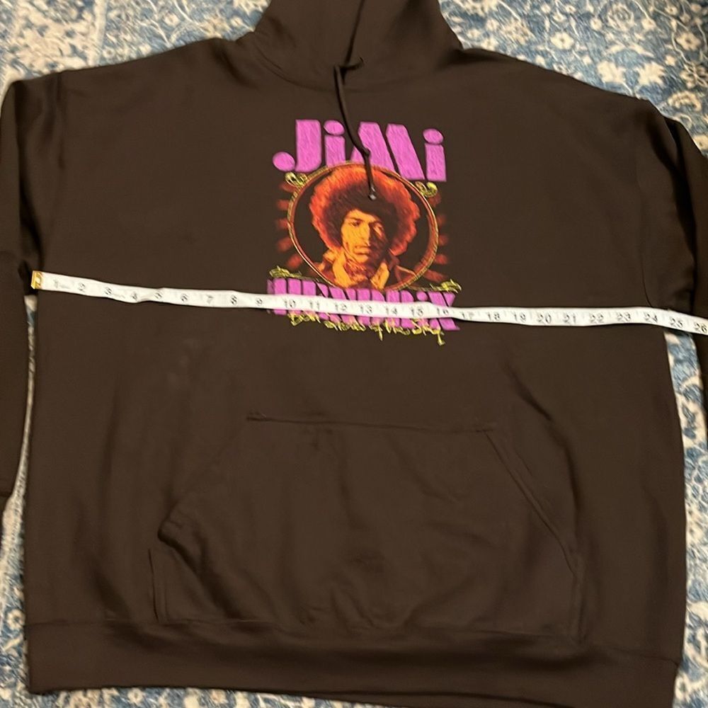 Jimi Hendrix Both Sides Of The Sky Distressed Graphic Pocket Hoodie Sweatshirt - Picture 6 of 8